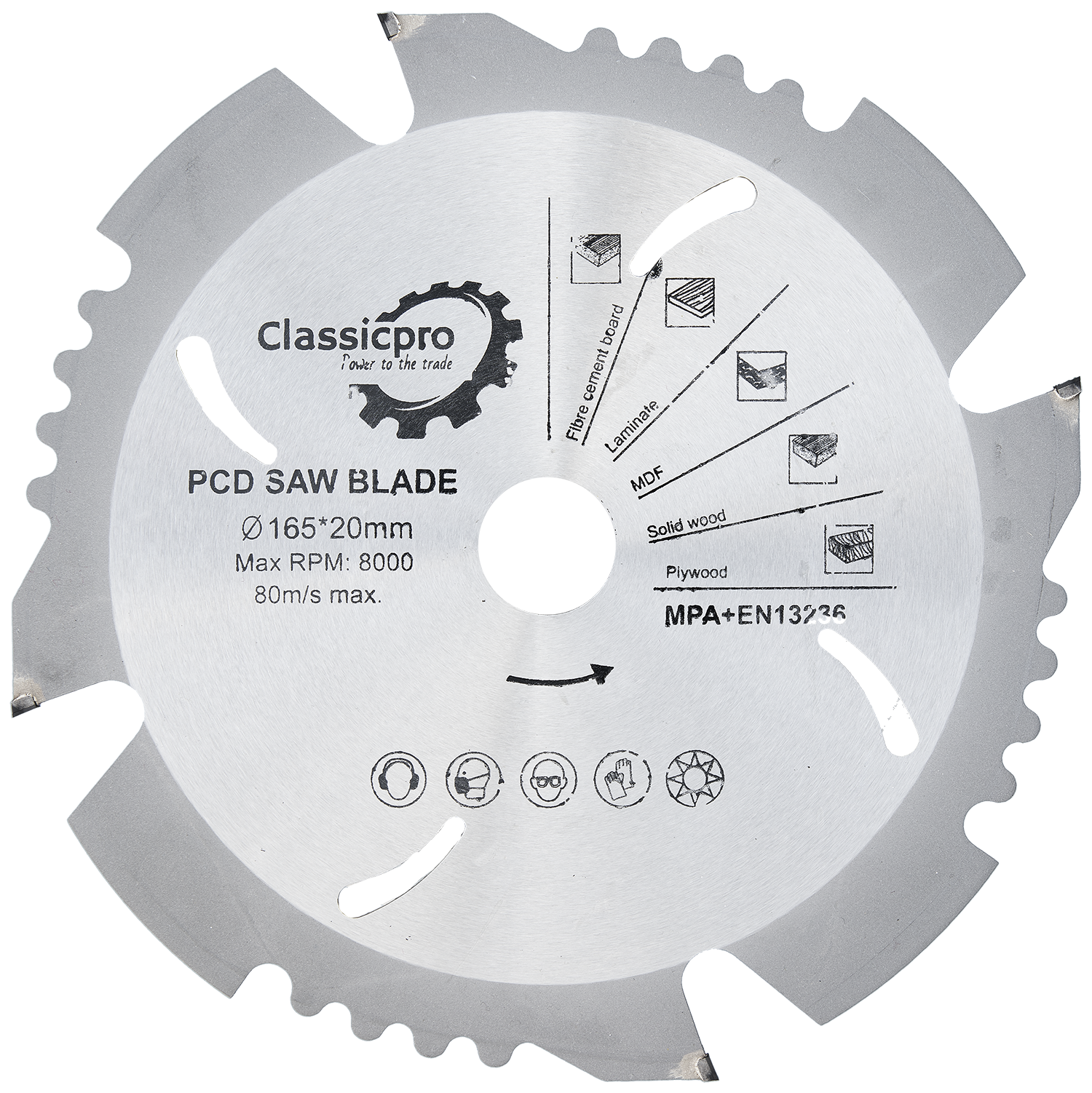 ClassicPro 165mm Extreme PCD Fibre Cement Saw Blade – 4T (20mm Bore) – Cuts HardiePlank®, Cedral® & Cement Board