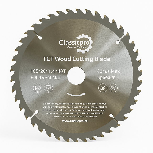 Classicpro TCT 165mm x 20mm/16mm Bore 48T Cordless Plunge Circular Saw Blade UK