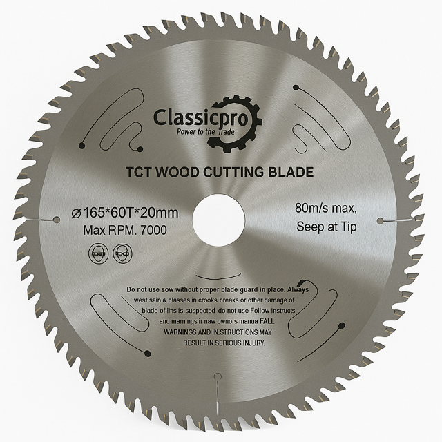 ClassicPro 165mm TCT Circular Saw Blade – 60T 20mm Bore + 16mm Reducer