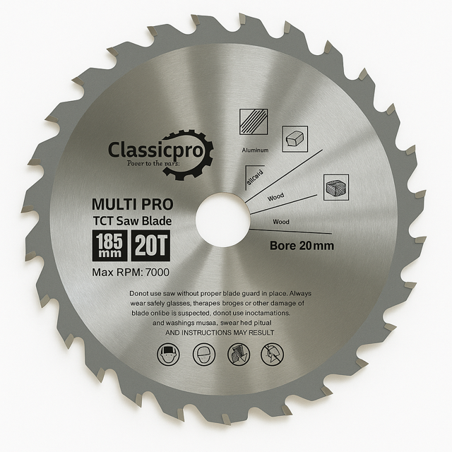ClassicPro 185mm x 20mm 20T Multi-Purpose TCT Circular Saw Blade R185TCT
