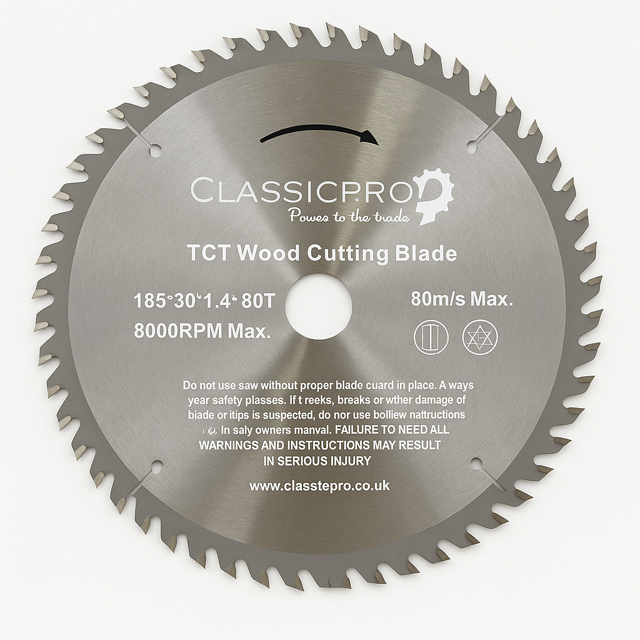 ClassicPro 185mm 80T TCT Circular Saw Blade – Ultra-Fine Finish for Precision Work