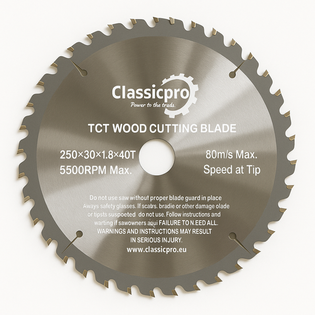 ClassicPro 250mm 40T TCT Circular Saw Blade – Clean Crosscutting for Bigger Saws