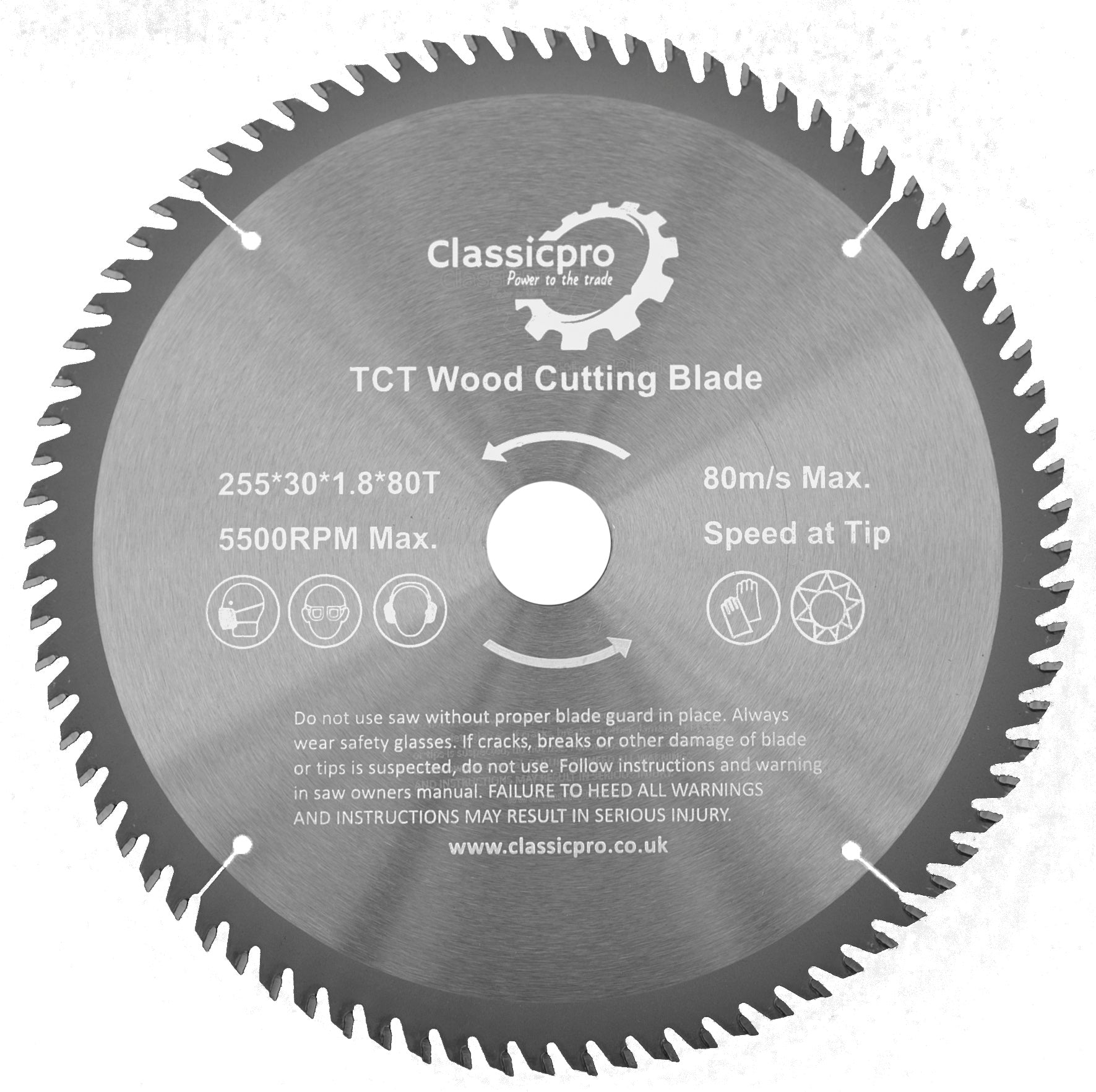ClassicPro 255mm 80T TCT Circular Saw Blade – Ultra-Smooth Finish for Mitre & Table Saws
