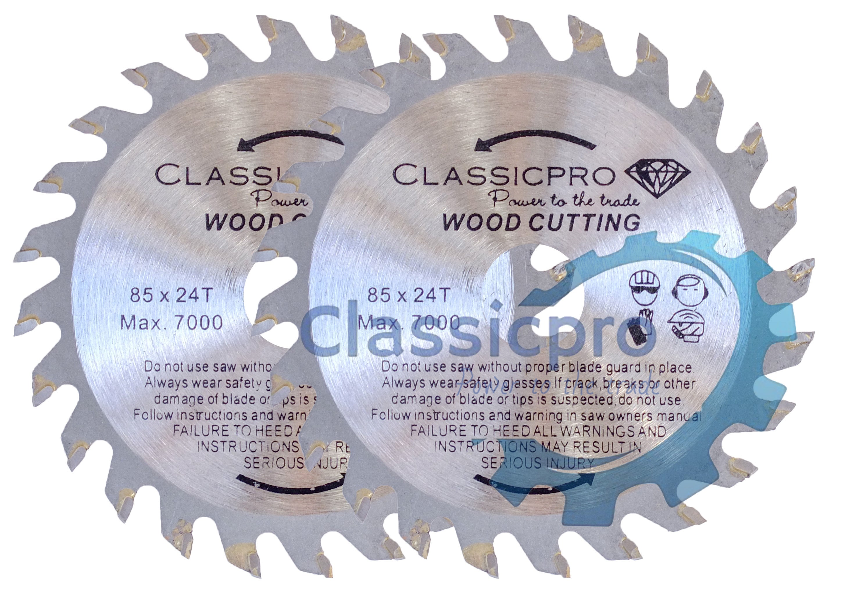 ClassicPro 85mm 24T TCT Circular Saw Blade – 2 Pack – Compact Power for Fast Cuts