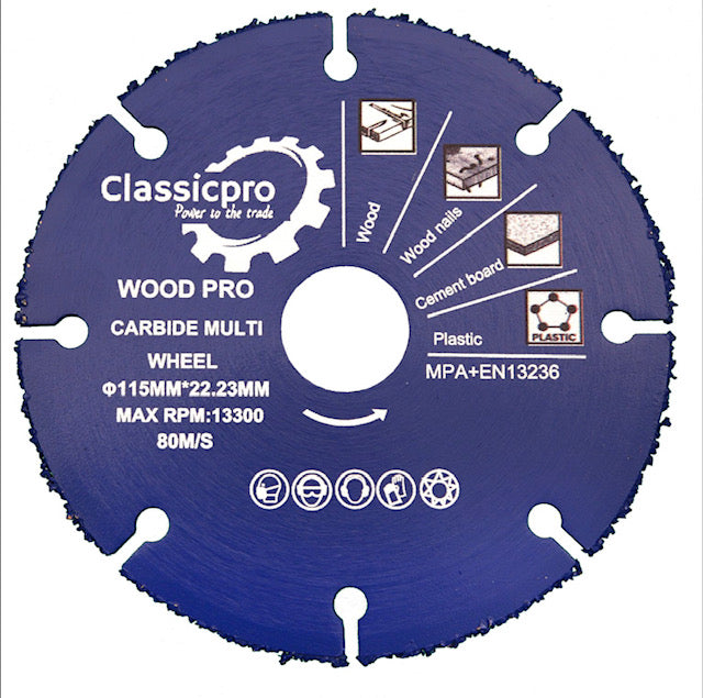 ClassicPro 115mm Multi-Purpose Carbide Cutting Blade – Wood, Nails, Plastic